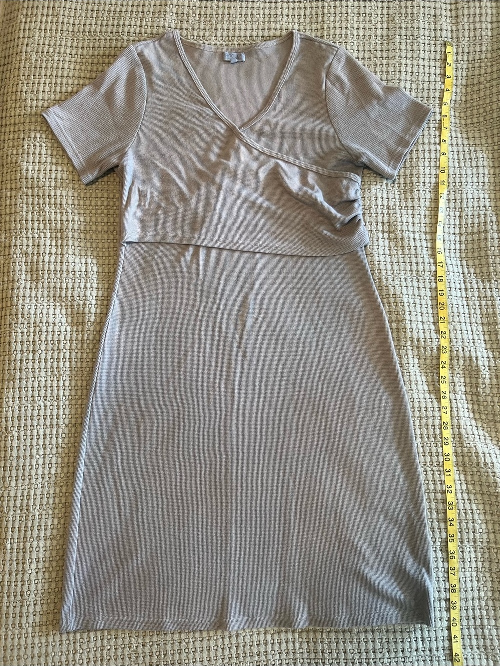 Roolee Mom Waffle Knit Short Sleeve Nursing Breastfeeding
Dress